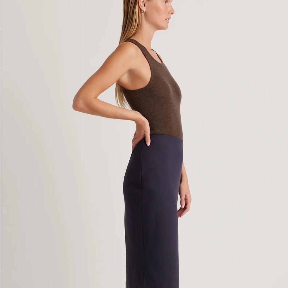 Quince Navy Pencil Skirt